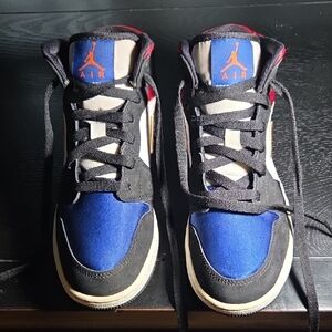 Jordan Black and Blue Sneakers with Iconic Design
